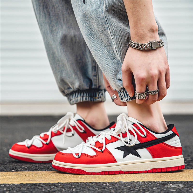 White and Red Star Dash Sneaker