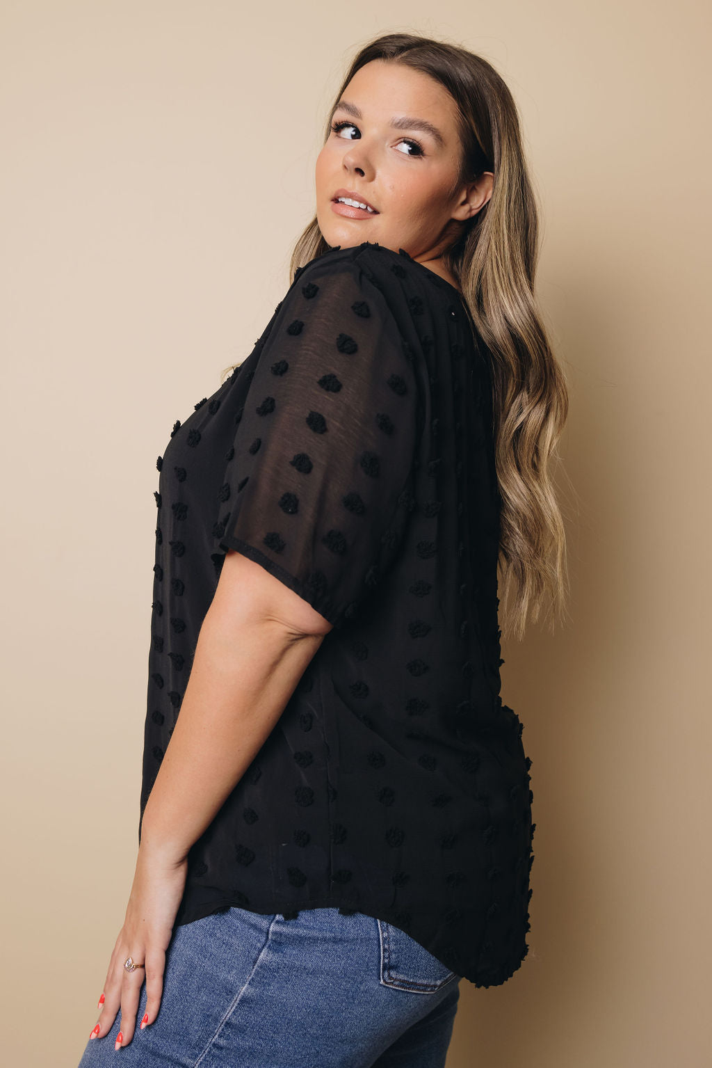 Plus Size - Mac Swiss Dot Top-26