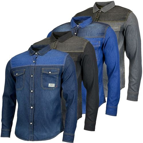 Mens Jack South Long Sleeved Contrast Denim Shirt-0