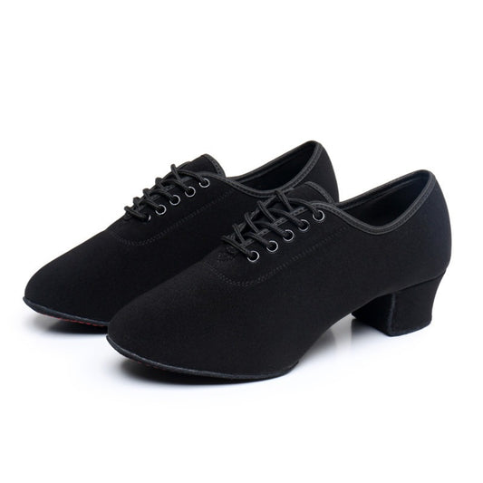 Men's Oxford cloth two-soled indoor Latin dance shoes, boys' high-heeled dance practice shoes, ballroom dance shoes