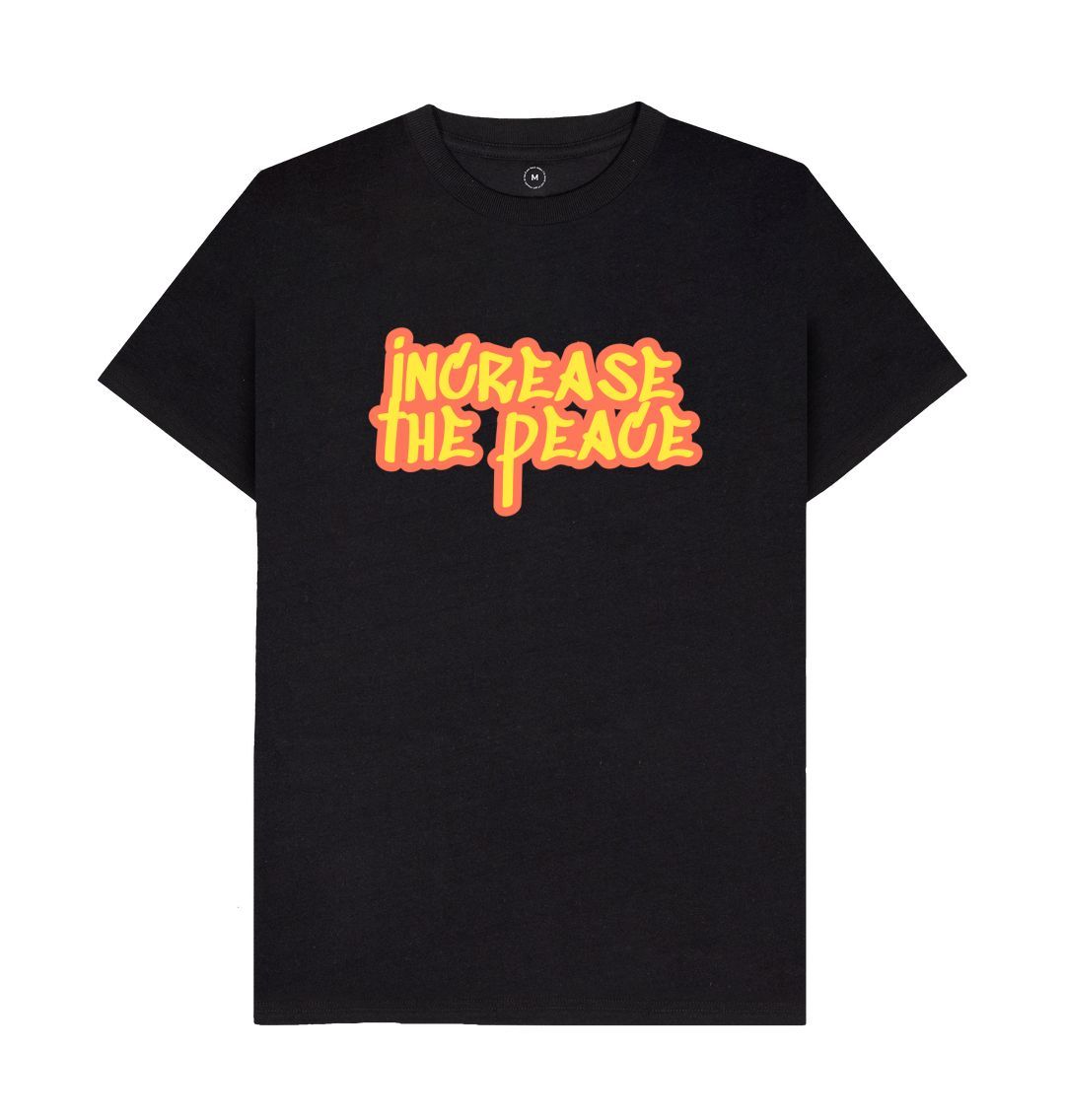 Black Increase The Peace Print Men's T-Shirts