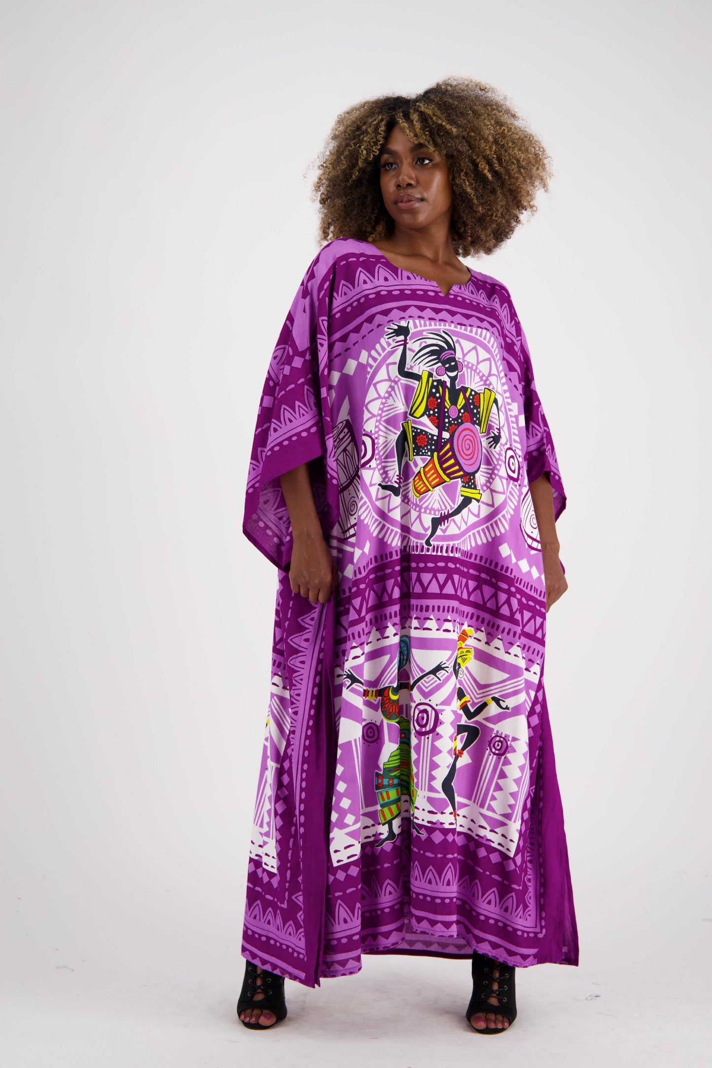 Tribal Print Kaftan KAF-1044: Assorted / One Size Fits Most