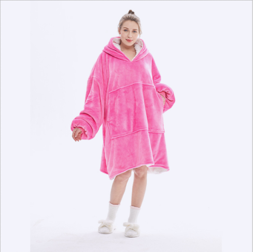 Unisex Sherpa LIned Blanket Hoodie-3