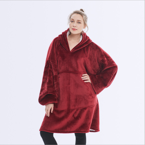 Unisex Sherpa LIned Blanket Hoodie-4