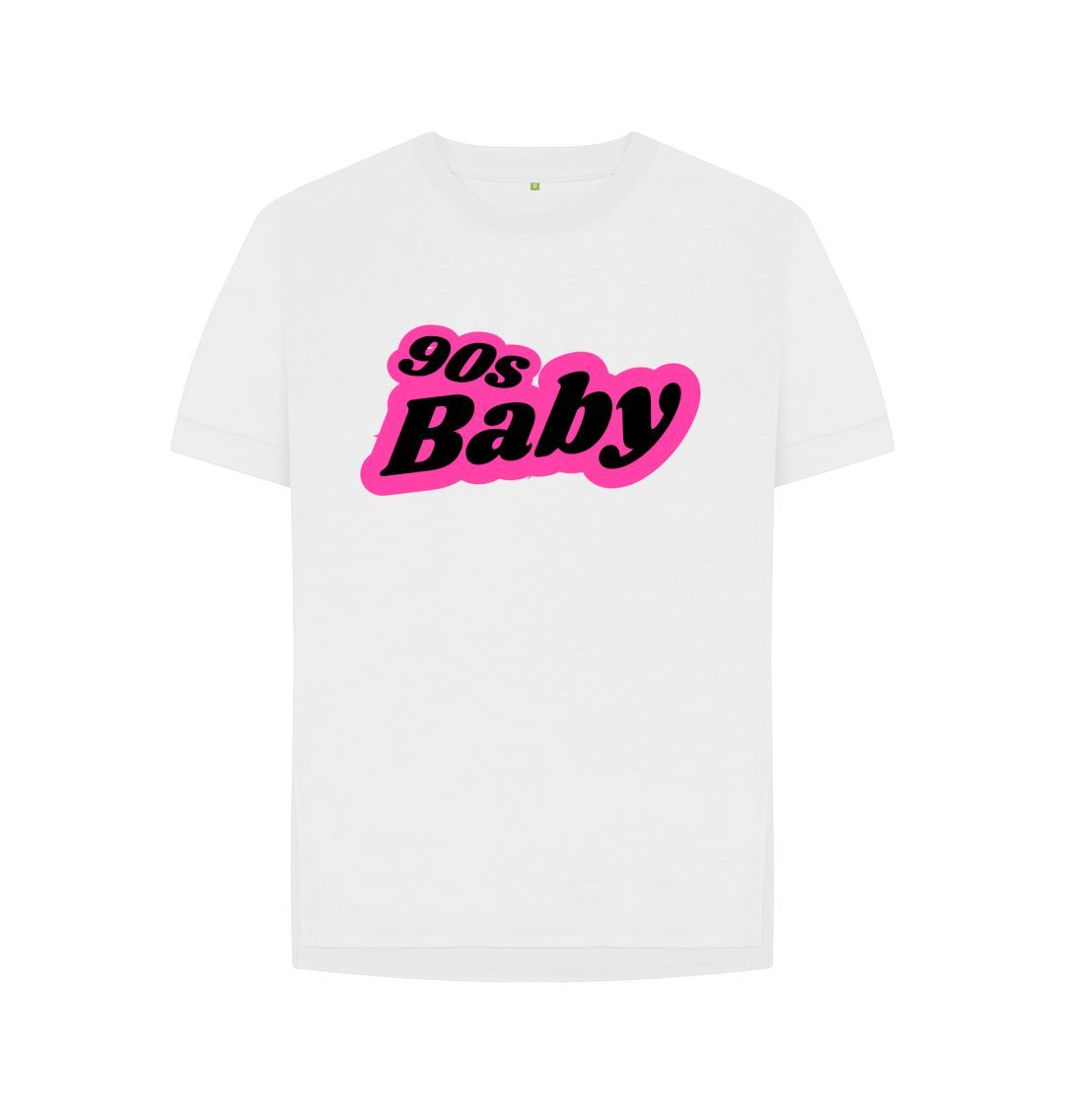 White Women's 90s Baby Print T-Shirts