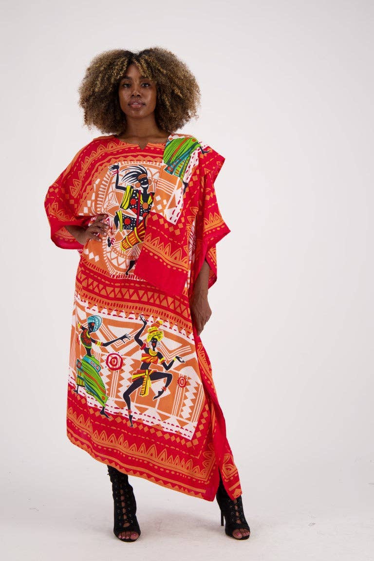 Tribal Print Kaftan KAF-1044: Assorted / One Size Fits Most