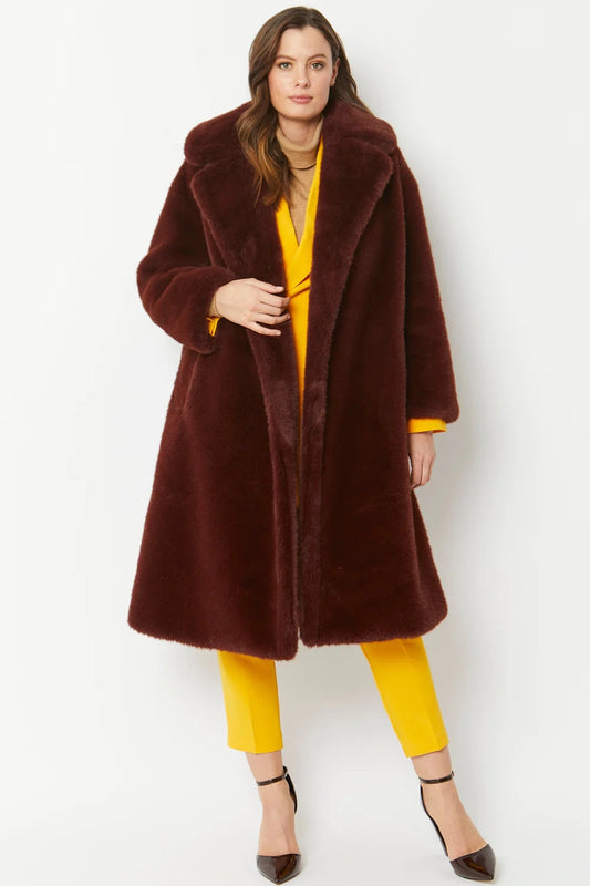 Chocolate Faux Fur Coat-0