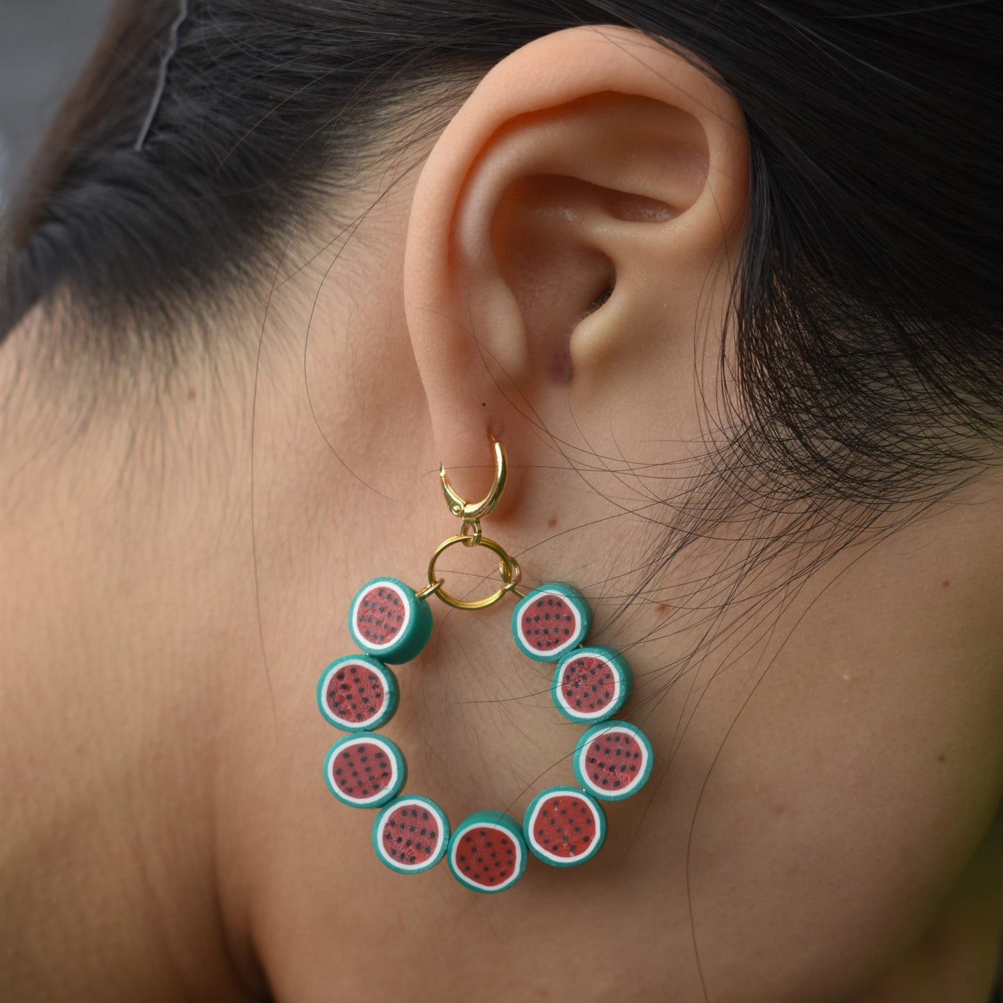 Watermelon hoop earrings | by Ifemi Jewels-1