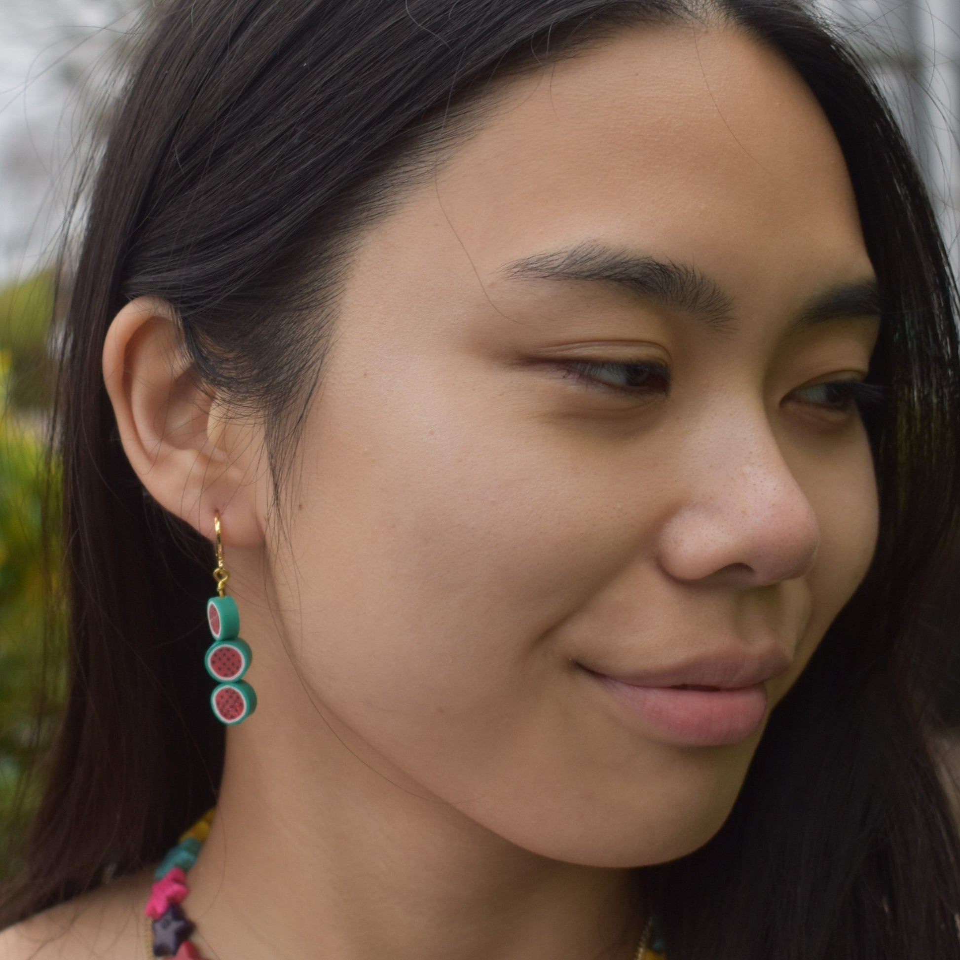 Watermelon fruit huggie earrings | by Ifemi Jewels-1