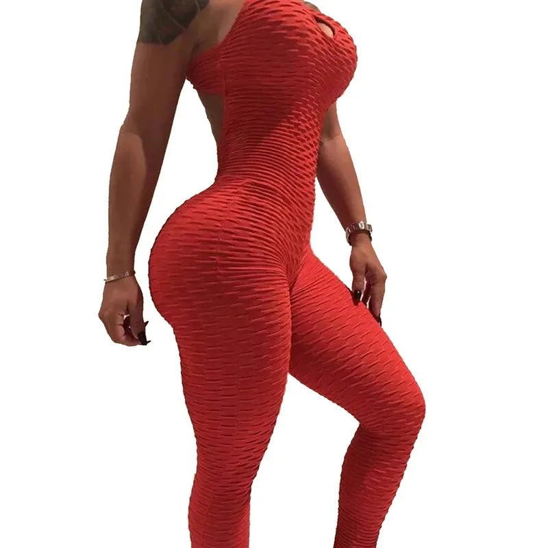 Sexy Women's Soft Tracksuit Yoga jumpsuit Pants High Waist Gym Play bubble bodysuit cross back fitness pants yoga leggings-2