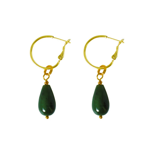 Jade Mini Charm and hoop earrings set | by Ifemi Jewels-0