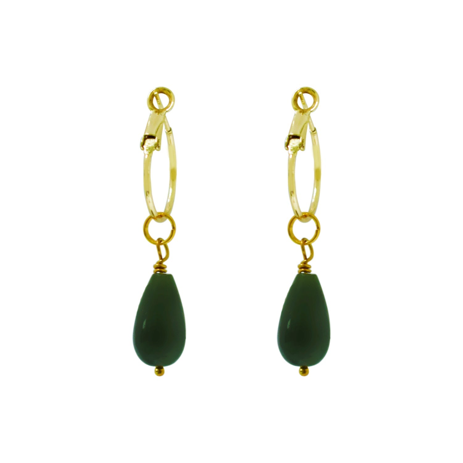 Jade Mini Charm and hoop earrings set | by Ifemi Jewels-1