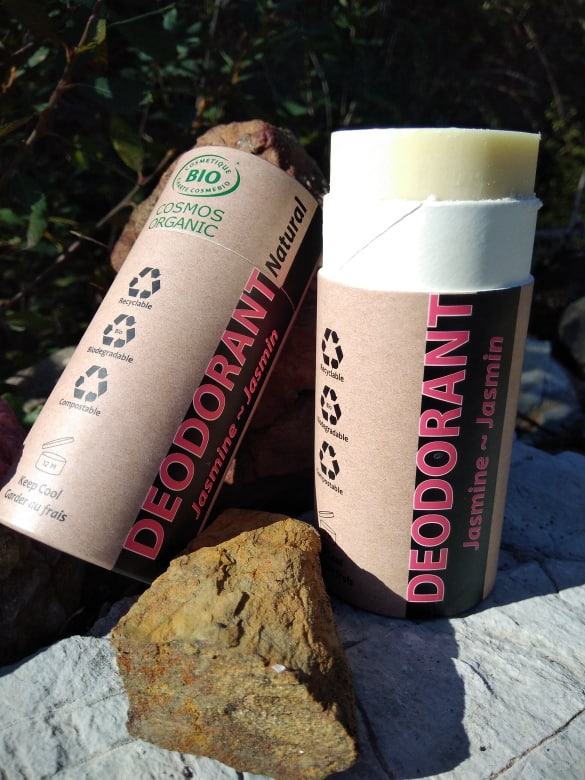 Organic Certified Natural Deodorant - Jasmine 100ml - I piece - 100% recycled paper packaging-1