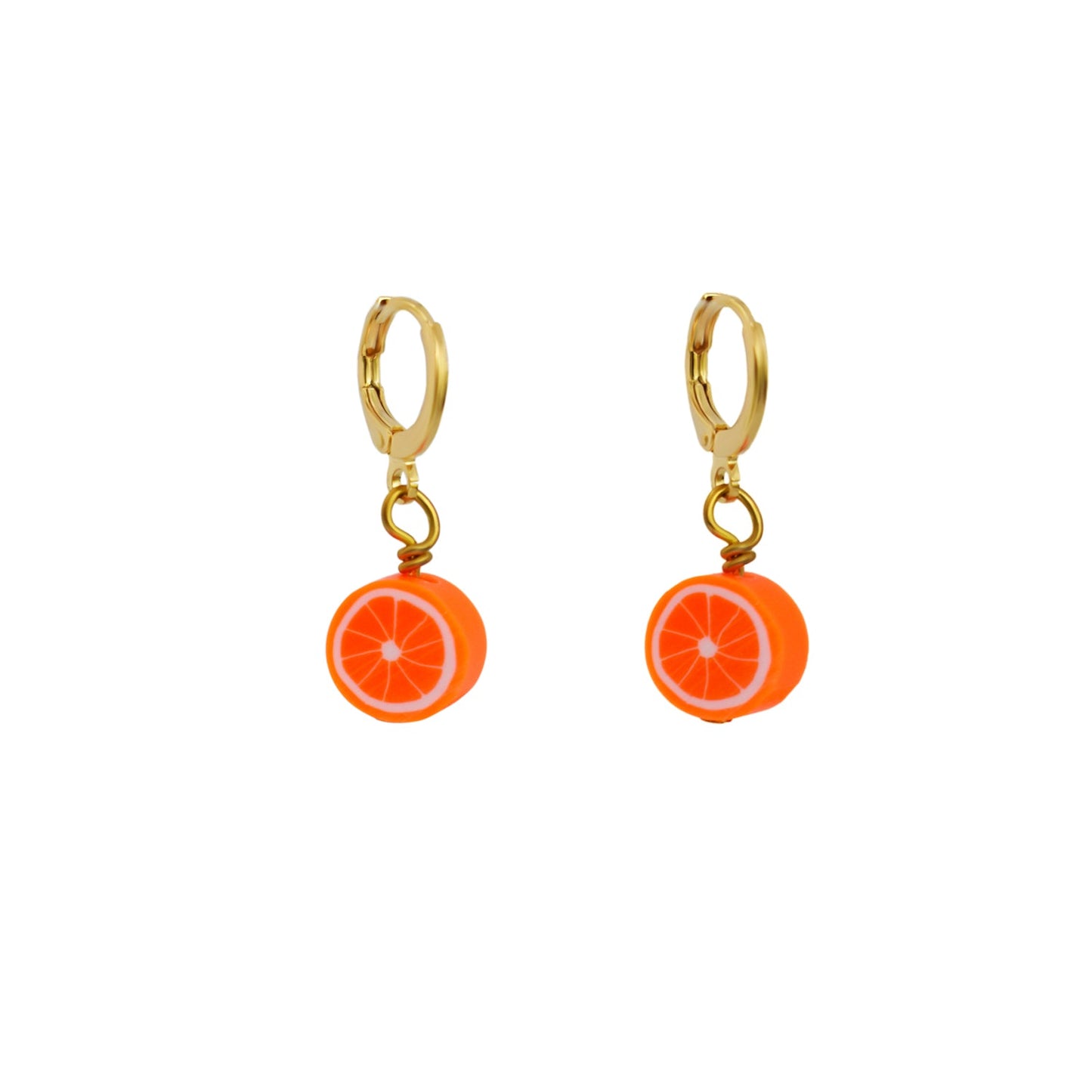 Orange Huggie Earrings | by Ifemi Jewels-0