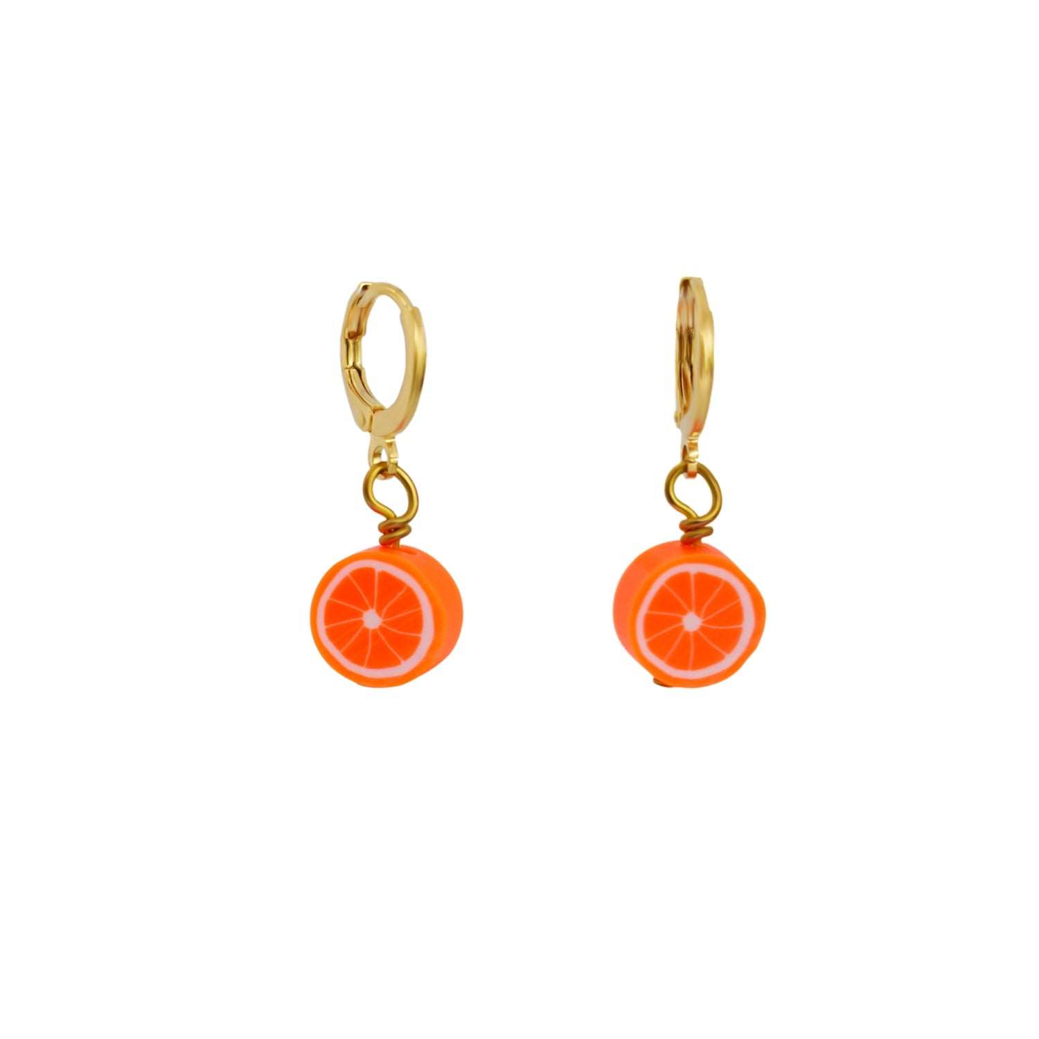 Orange Huggie Earrings | by Ifemi Jewels-2