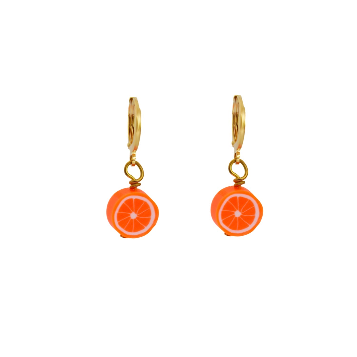 Orange Huggie Earrings | by Ifemi Jewels-4