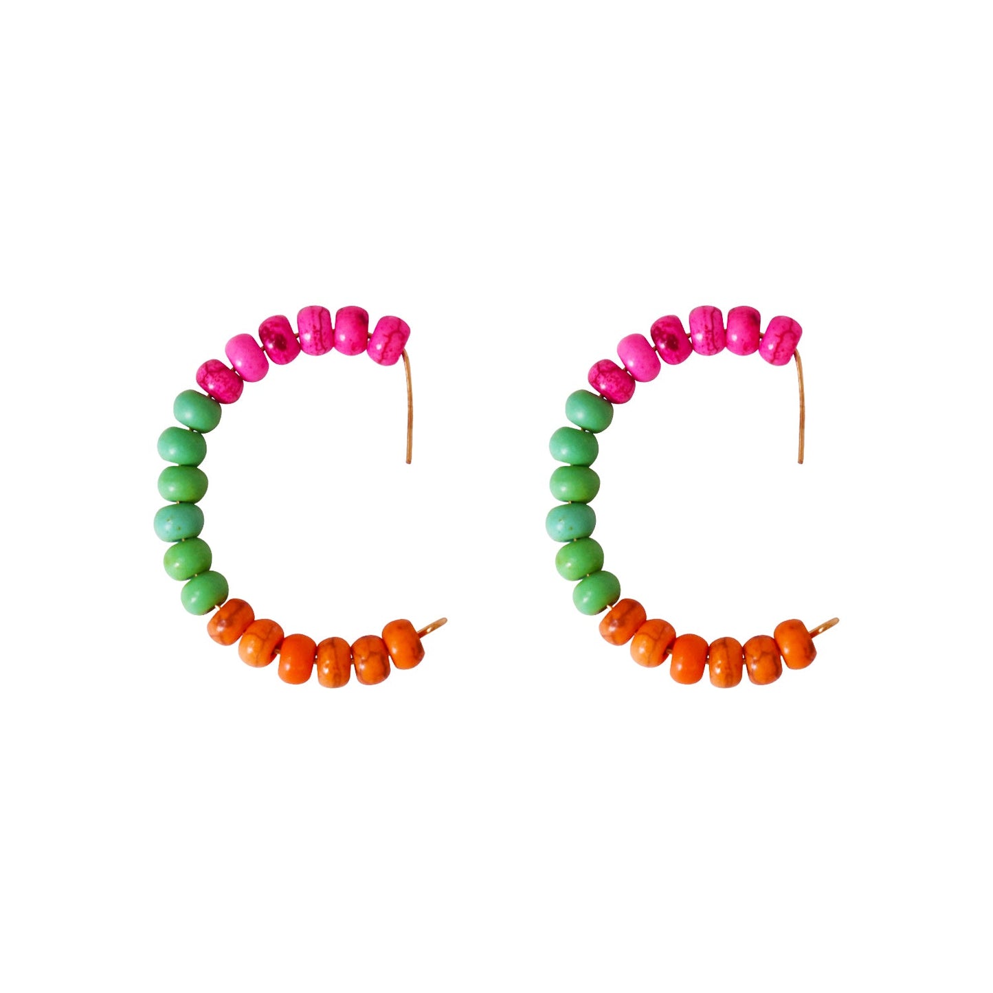 Colourful Carnival Festival Beaded Hoop Earrings, Festive Hoop Earrings, Statement Beaded Hoops, Trendy Festival Accessories | by lovedbynlanla-0