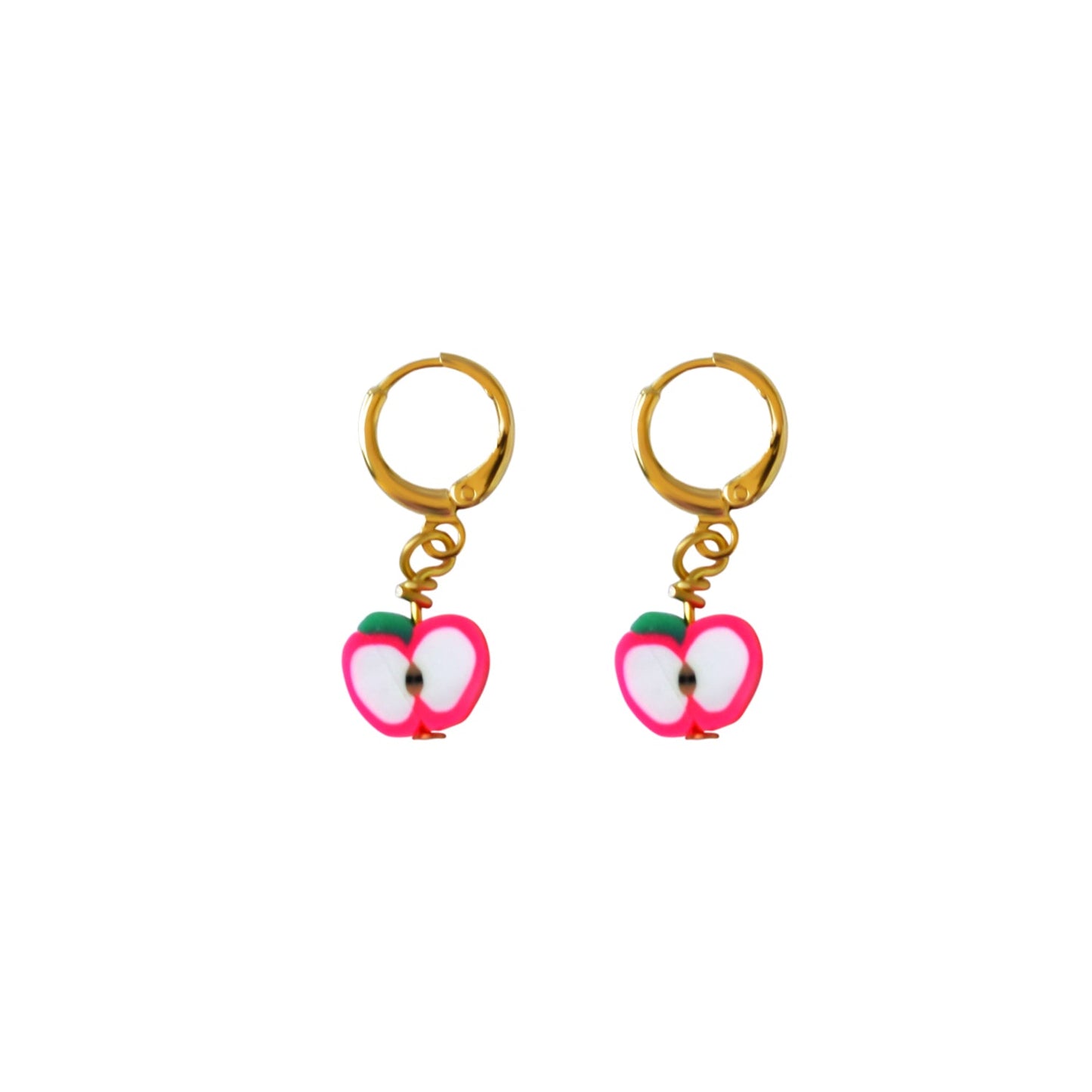 Pink Apples Huggie Earrings | by Ifemi Jewels-4