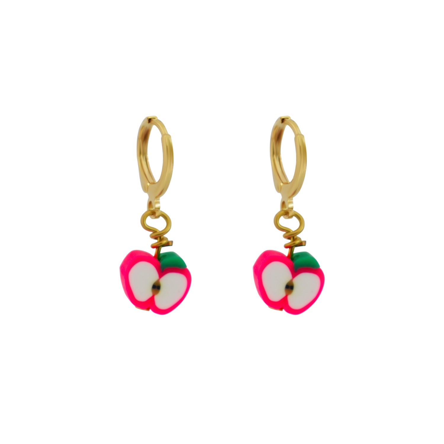 Pink Apples Huggie Earrings | by Ifemi Jewels-0