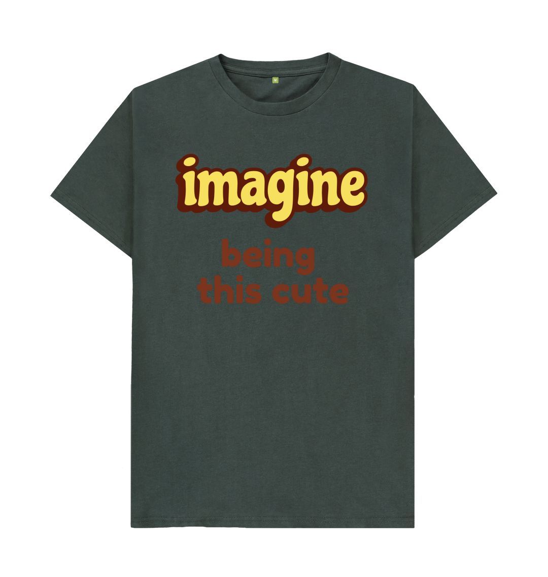 Dark Grey Men's Imagine Print T-Shirts