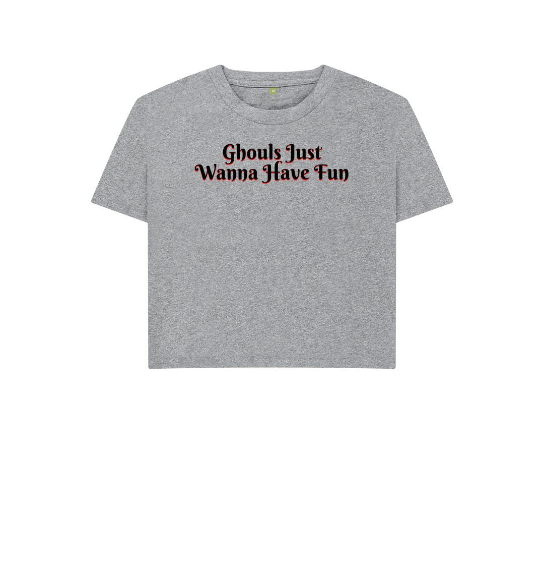 Athletic Grey Women's Ghouls Just Print  Top T-Shirts