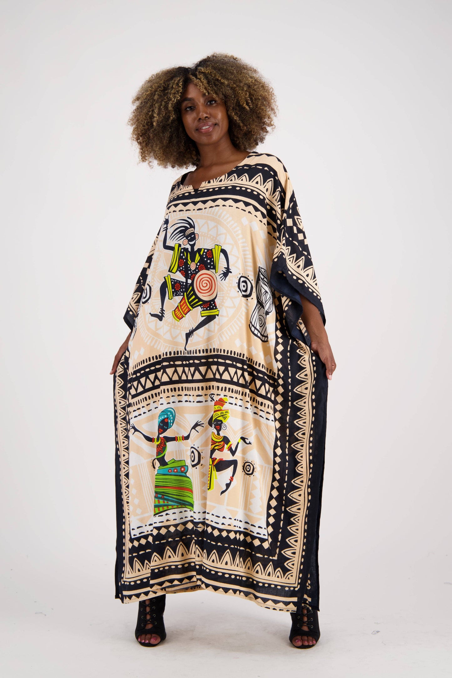 Tribal Print Kaftan KAF-1044: Assorted / One Size Fits Most