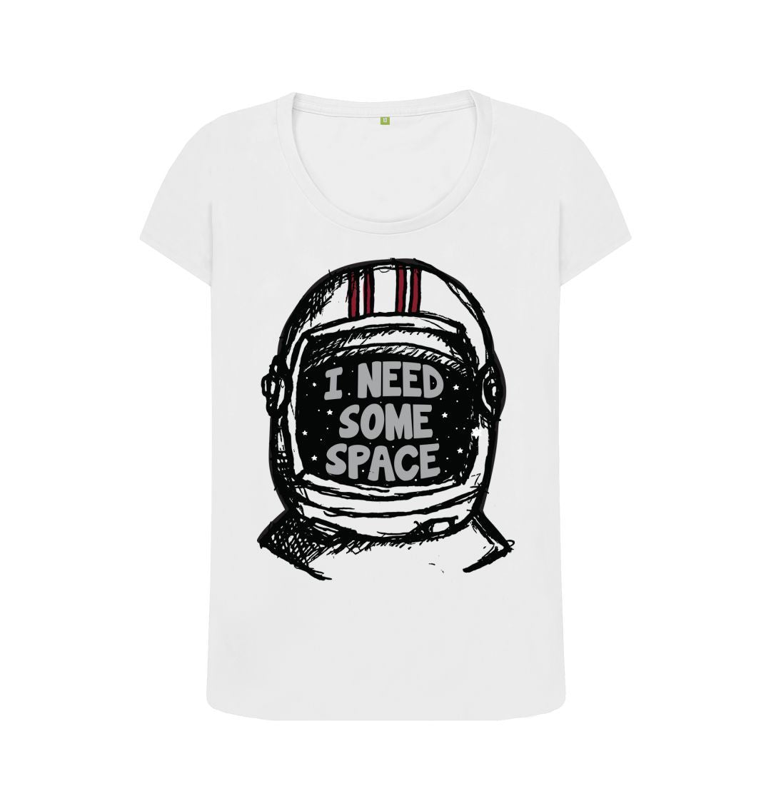 White I Need Some Space Print Women T-Shirts