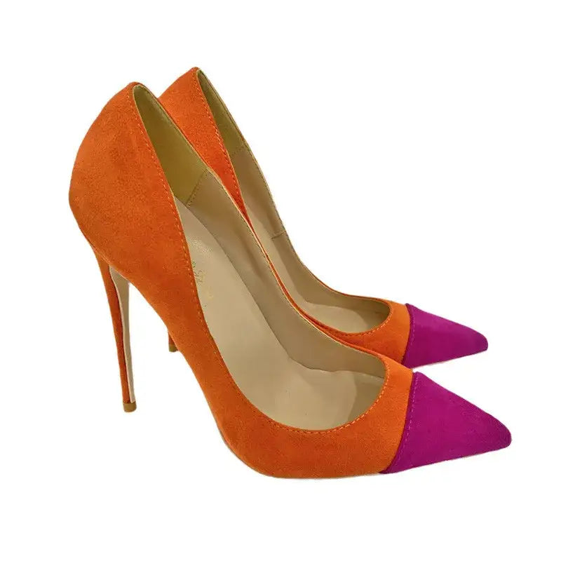 Cute Suede High Heels Stiletto Shoes-1