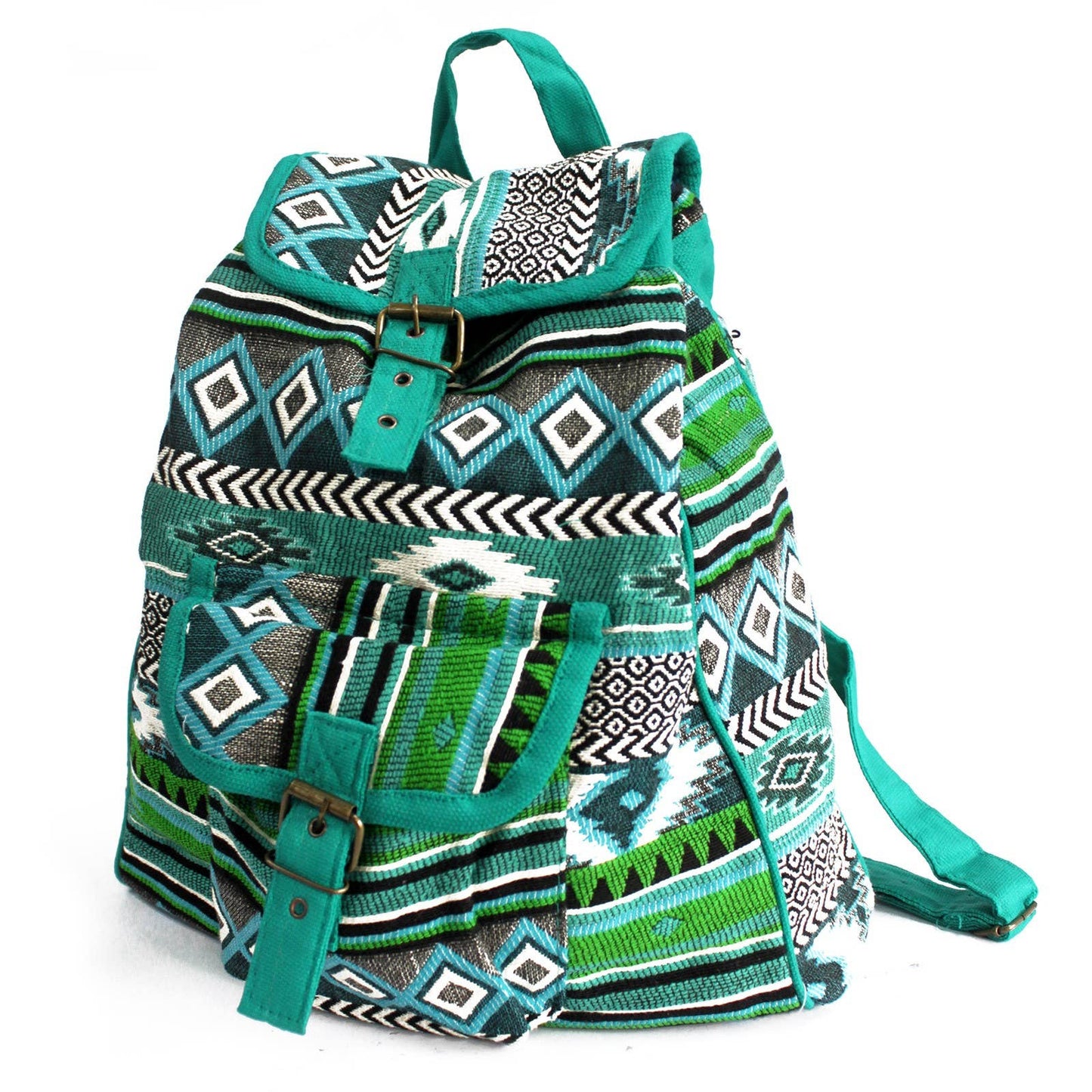 JNS-01 - Jacquard Bag - Teal Backpack