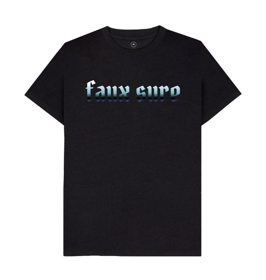 Black Men's Faux Sure Print T-Shirts