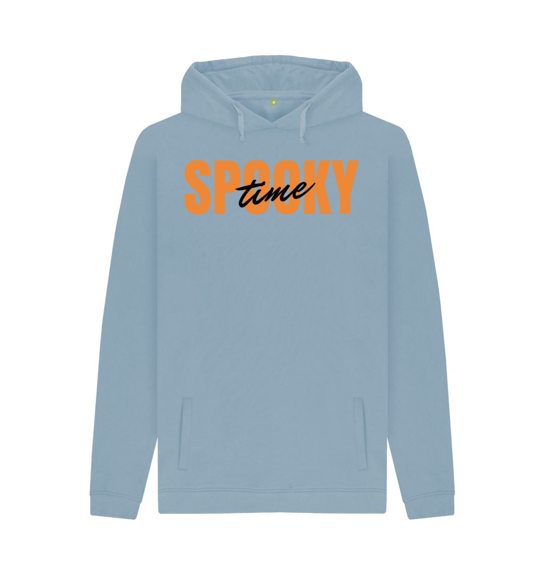 Stone Blue Men's Spooky Time Print Hoodie