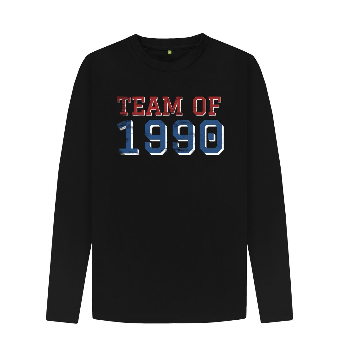 Black TEAM OF 1990 Print Men's Jumper