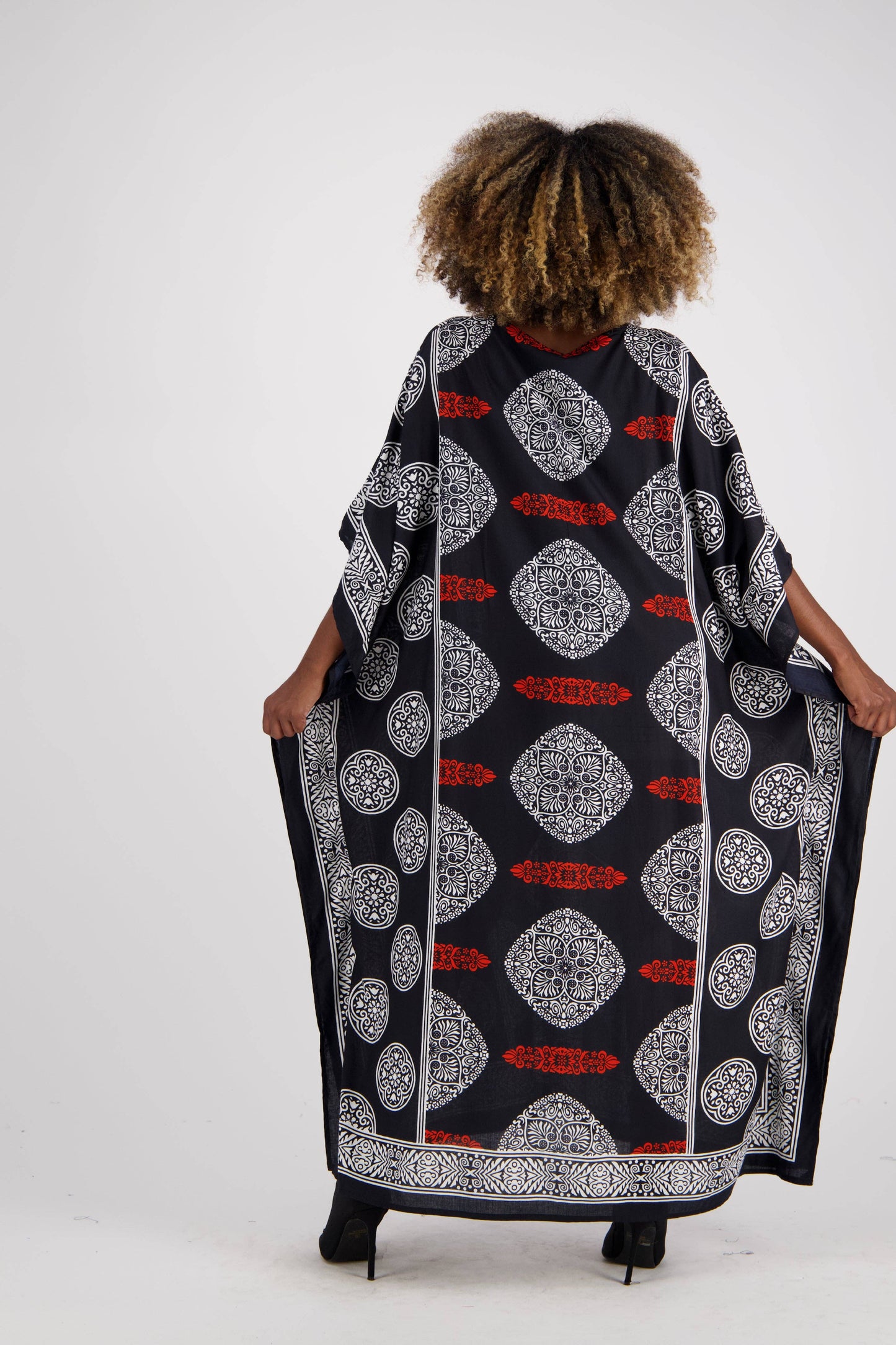 African Block Print Kaftan KAF-1046: Assorted / One Size Fits Most