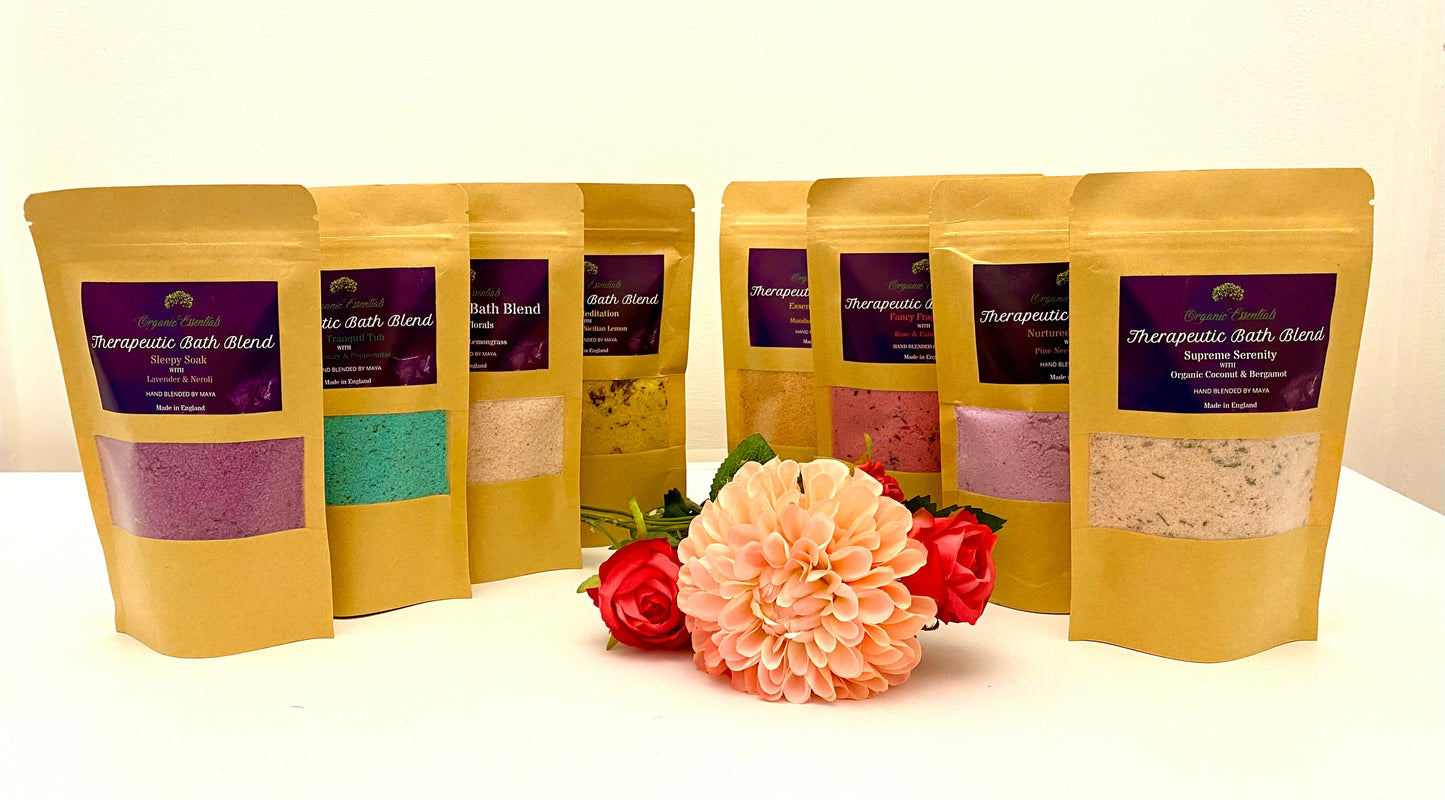 English Rose & Palmarosa Luxury Natural Bath Blend in Eco-Pouch-1