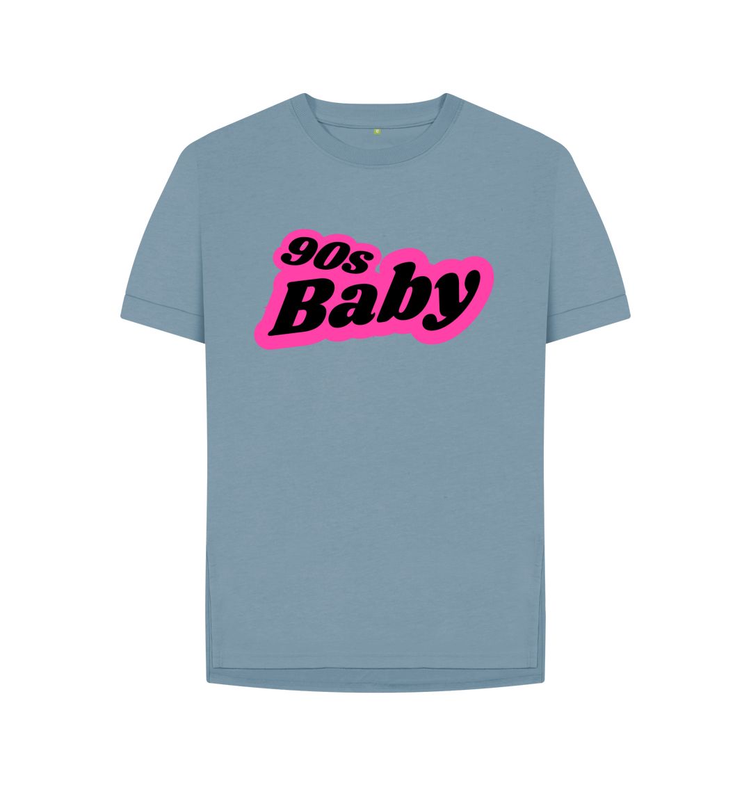 Stone Blue Women's 90s Baby Print T-Shirts