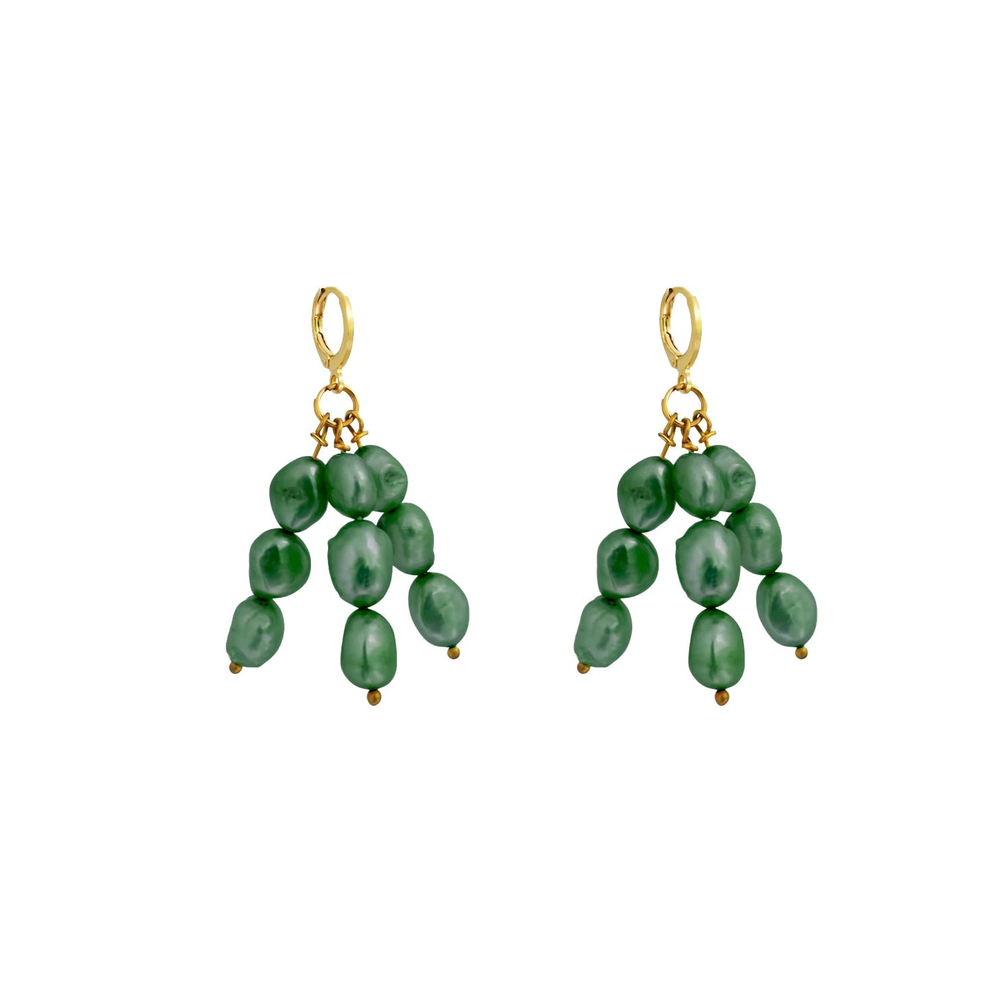 Dark Green freshwater pearl earrings | by Ifemi Jewels-0