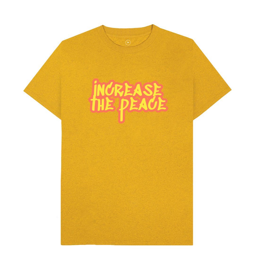 Sunflower Yellow Increase The Peace Print Men's T-Shirts