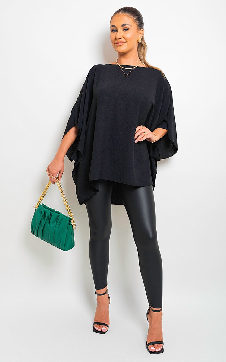 Oversized Batwing Sleeve Casual Tops-13