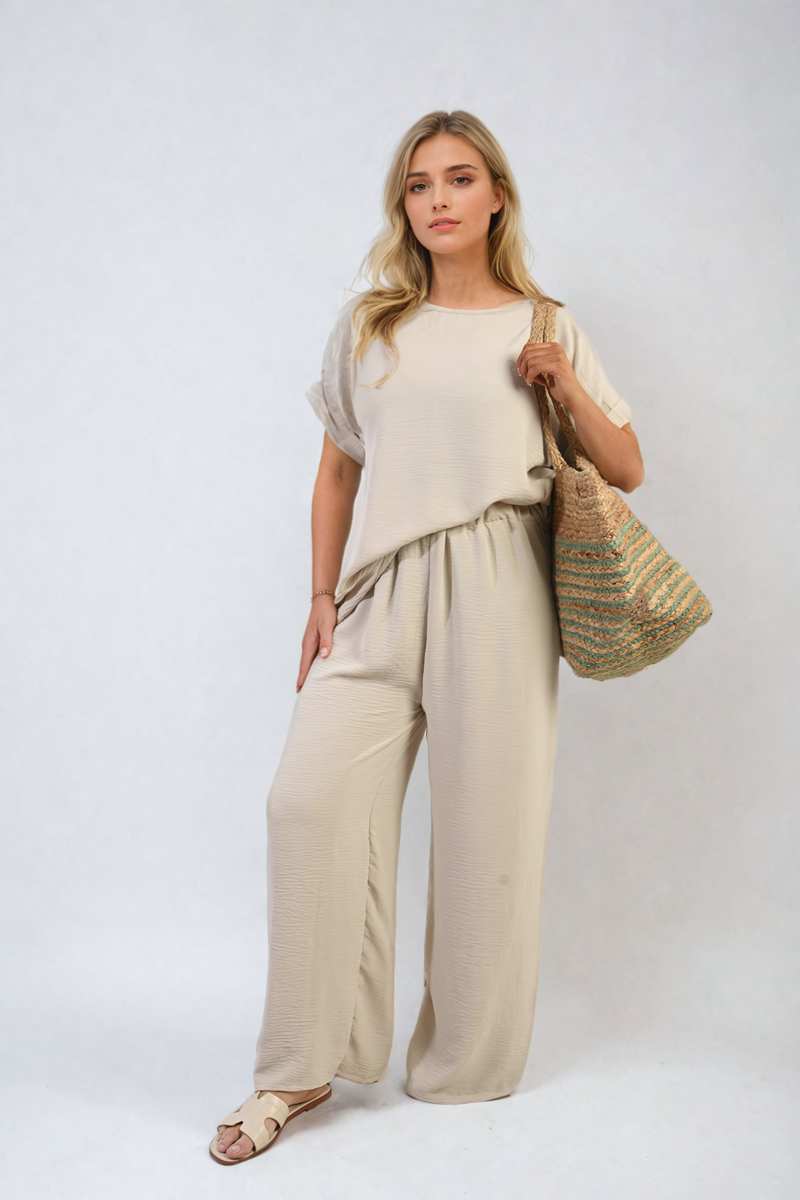 Oversized Top and Wide Leg Trousers Co-ord Set