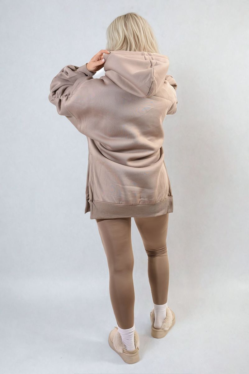 Oversized Hoodie with Side Split and Leggings Co ord Set