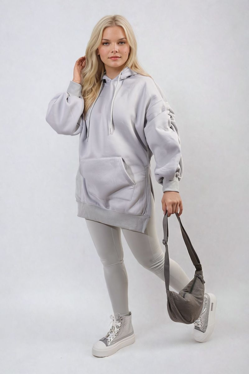 Oversized Hoodie with Side Split and Leggings Co ord Set