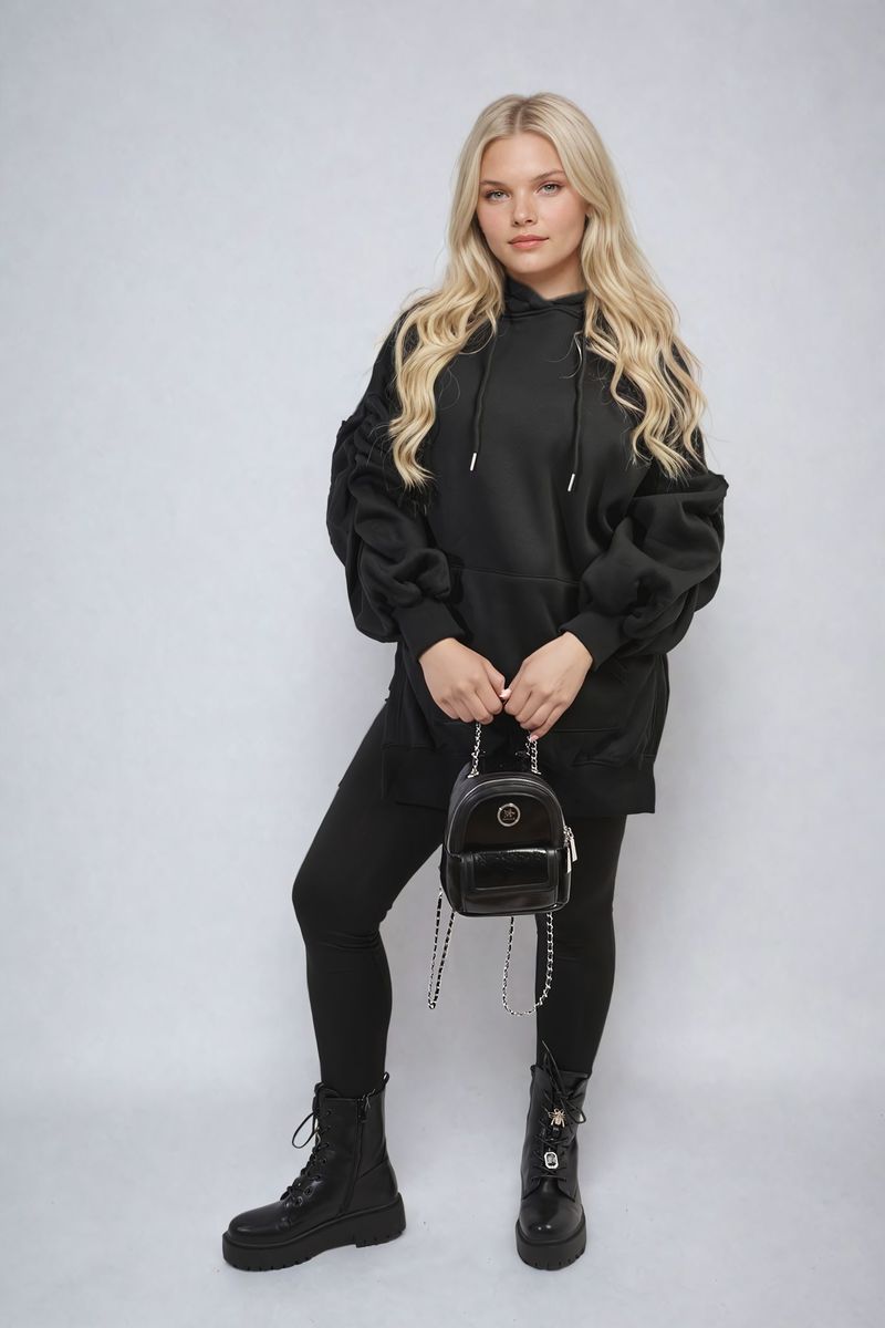 Oversized Hoodie with Side Split and Leggings Co ord Set