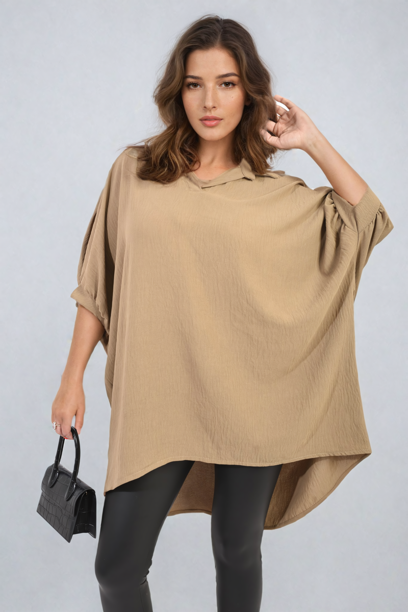 Balloon Sleeve Oversized Top-0