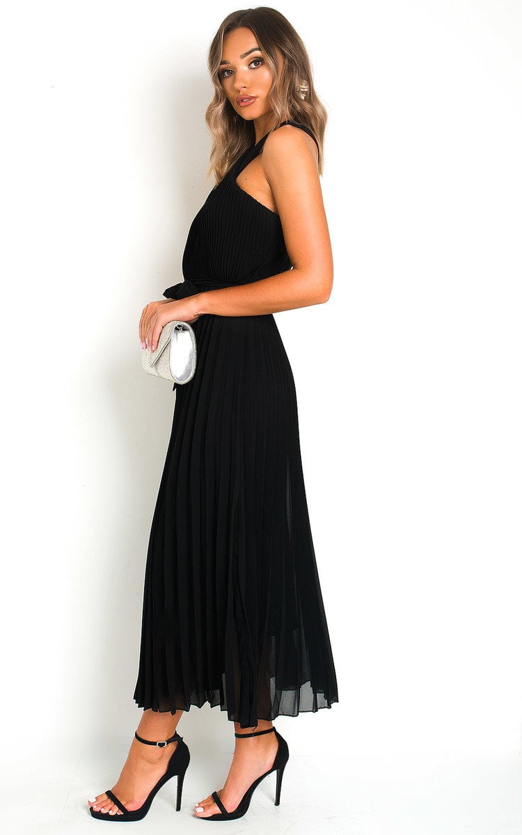 Pleated Crossover Maxi Dress-4