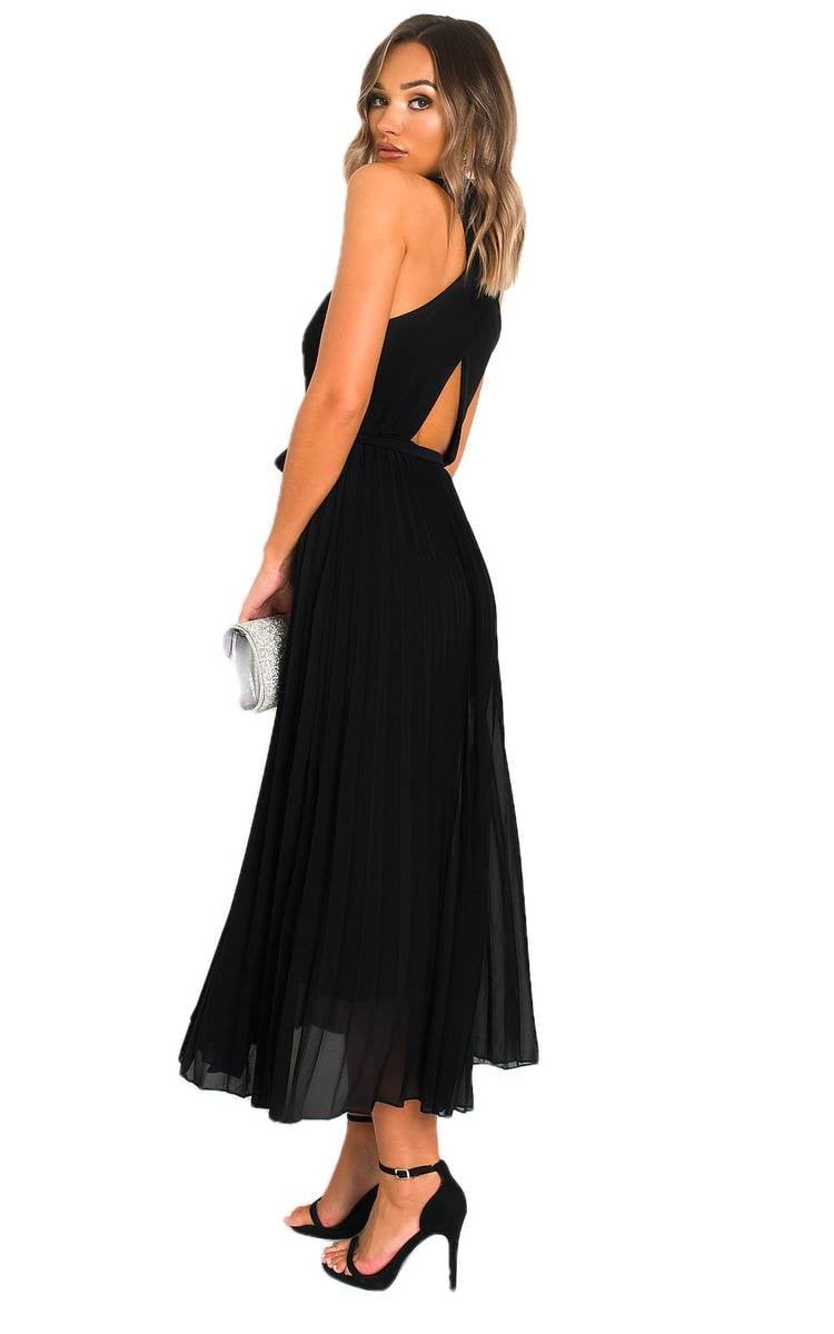 Pleated Crossover Maxi Dress-6