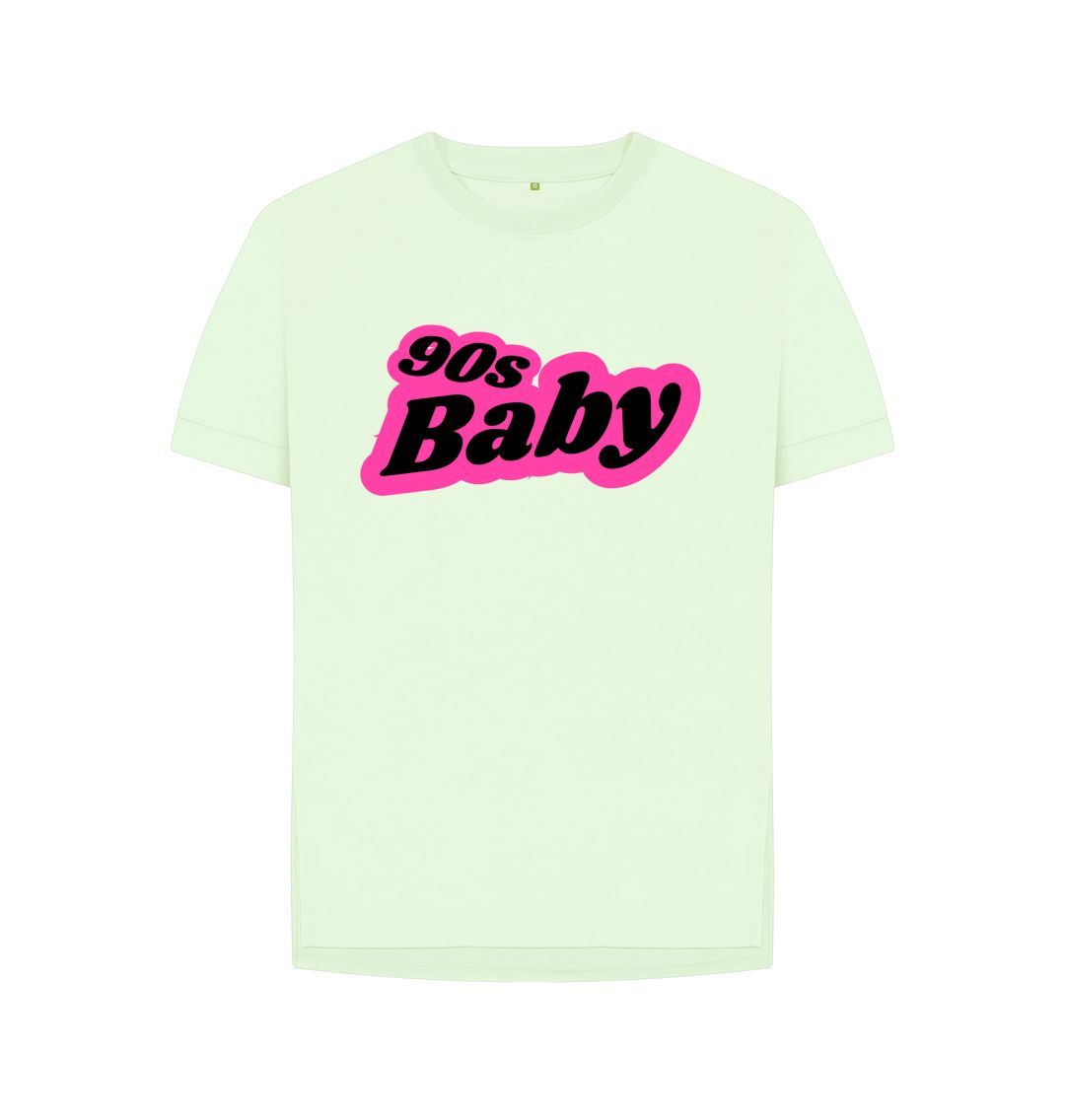 Pastel Green Women's 90s Baby Print T-Shirts