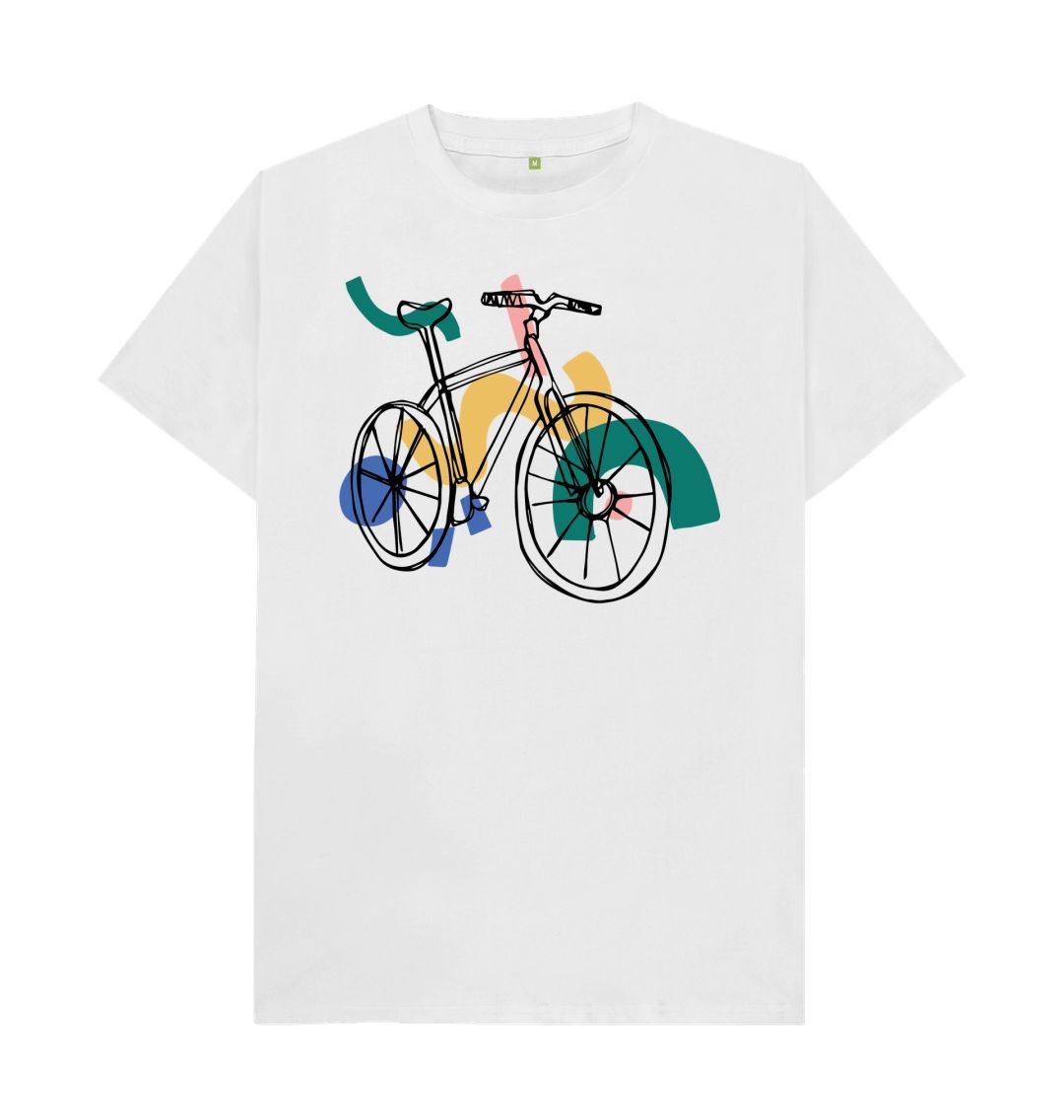 White Bicycle Print T-Shirt