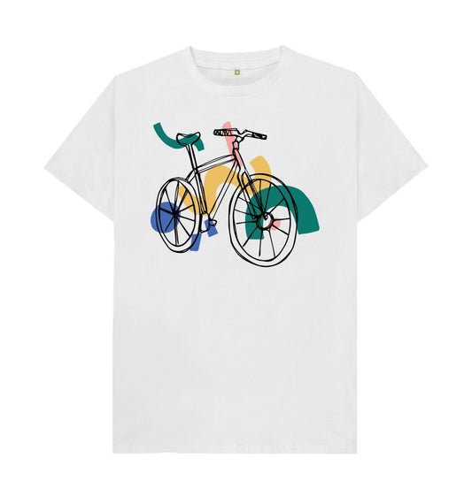 White Bicycle Print T-Shirt