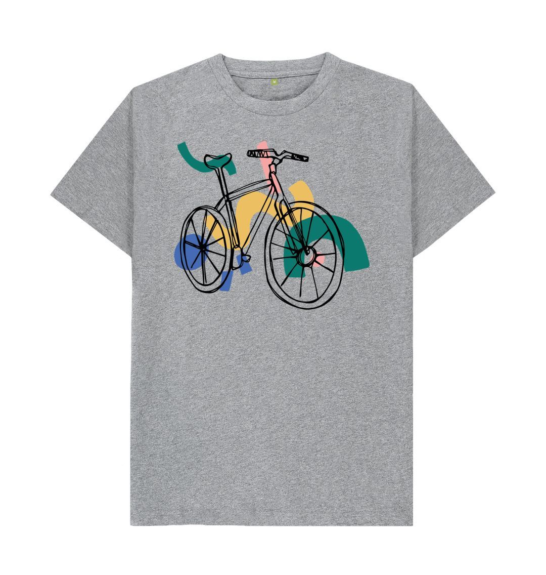 Athletic Grey Bicycle Print T-Shirt