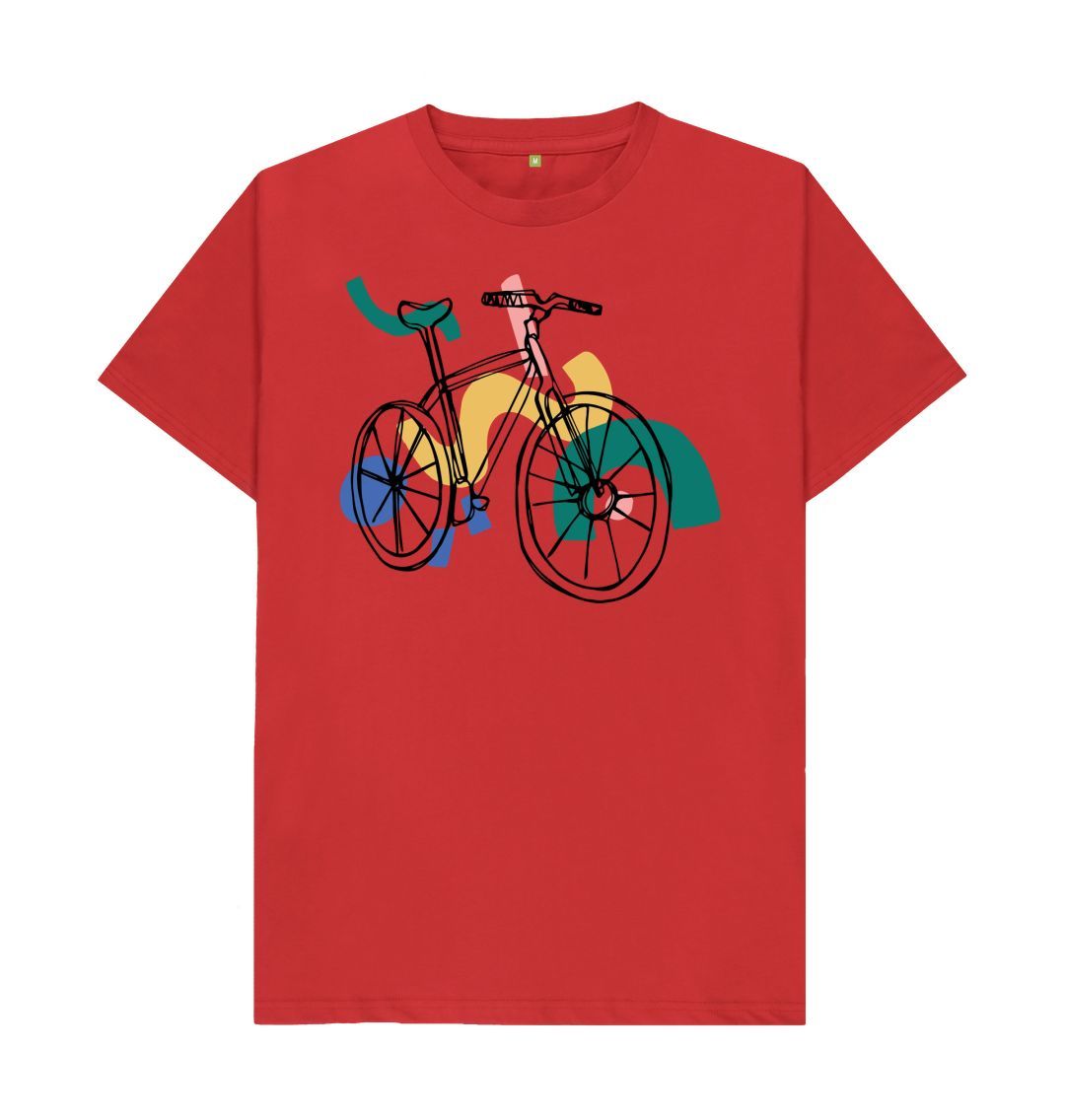 Red Bicycle Print T-Shirt